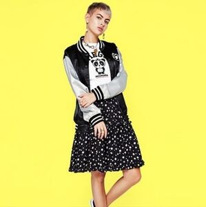 Nicopanda Skirt Women's Small Black Dainty Floral Tiered Ruffle Knee Length